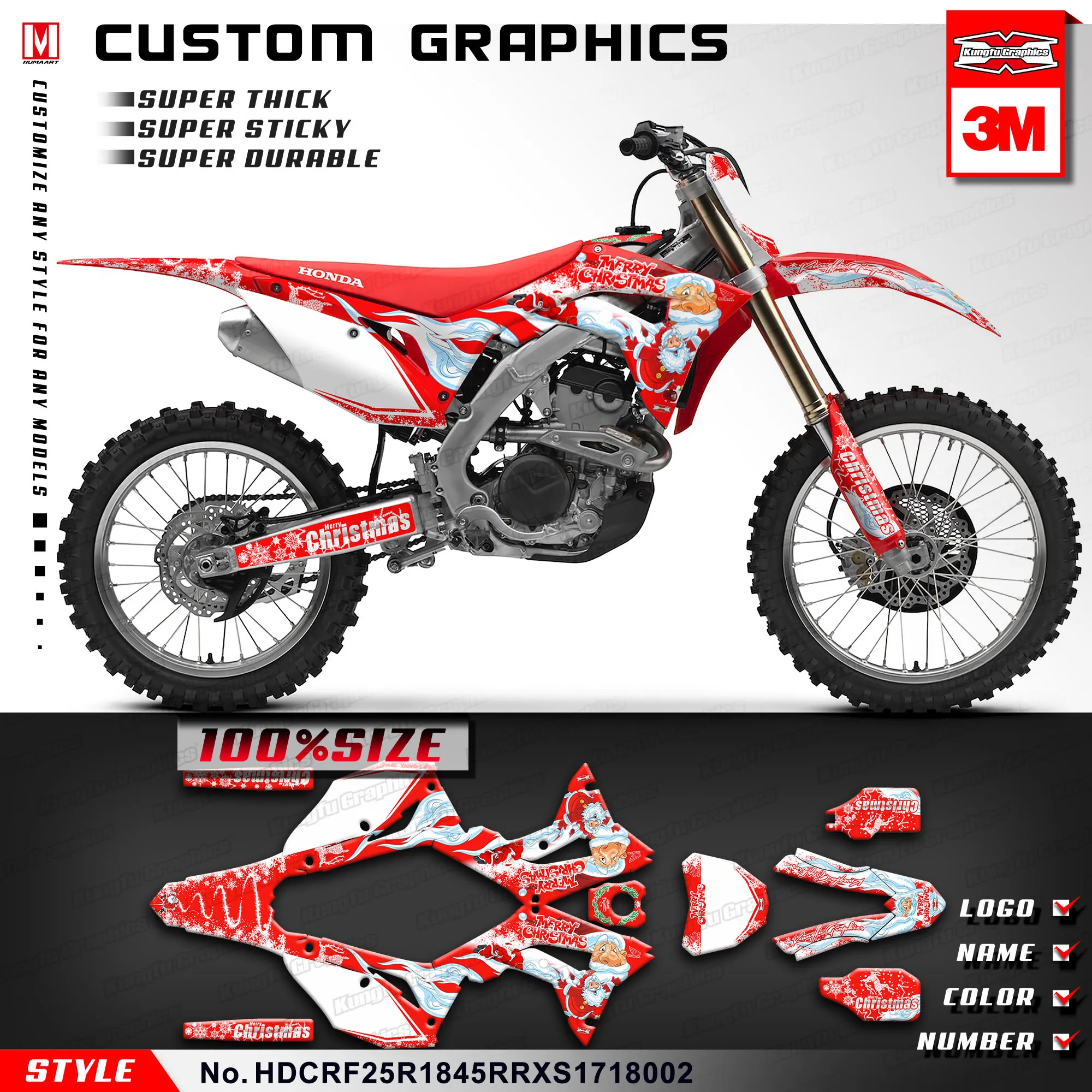 Графические стикеры мотокросса KUNGFU виниловые наклейки для Honda CRF250R CRF 250R CRF450R Supermoto
