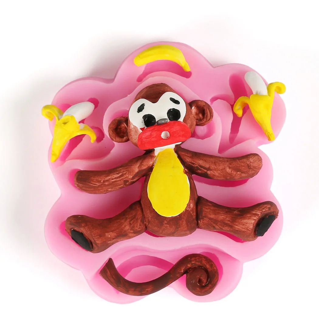 Food Grade Silicone Soap Mold Fondant DIY Cake Monkey Animal Liquid Making Tools | Дом и сад