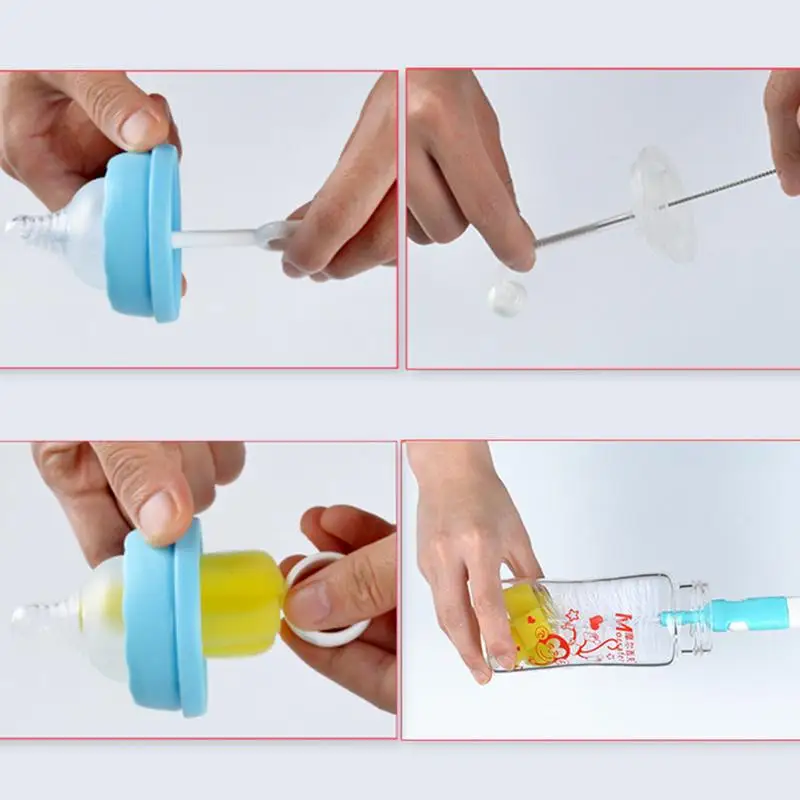 6 шт./компл. новая детская бутылка набор щеточек для сосков очистки губка нинон