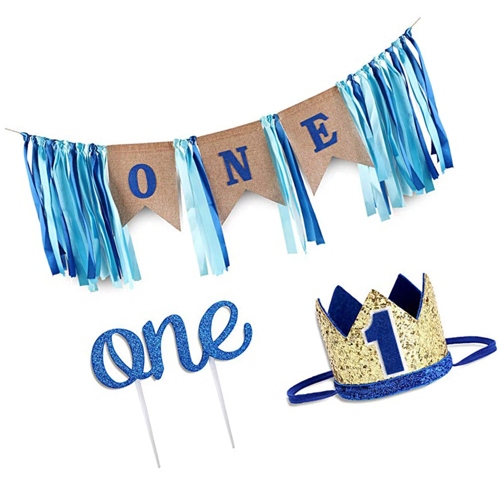 Набор баннеров Babyshower Кепка клоун торт Топпер одна карта подвесная Лента Декор