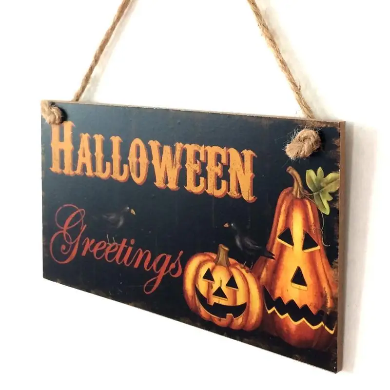 Adeeing тыквы Фонари табличка на стену или дверь деревянные двери доска подвесной