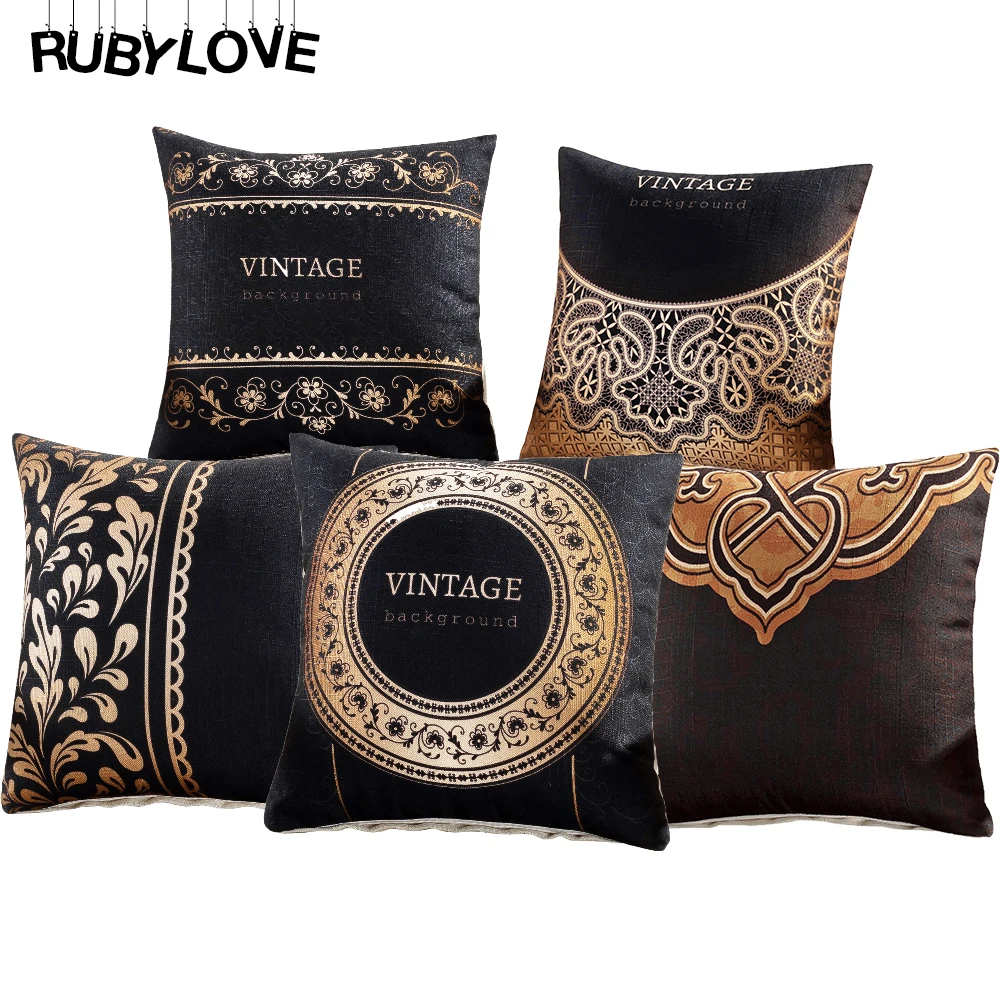 RUBYLOVE Ретро стиль с рисунком из хлопка и льна для подушек декоративные подушки