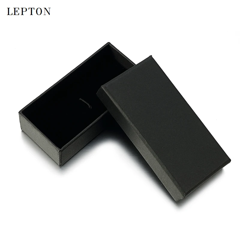 Lepton Black Paper Tie Clips Boxes 50 PCS/Lots High Quality Black matte paper Jewelry Boxes Cuff links Carrying Case wholesale