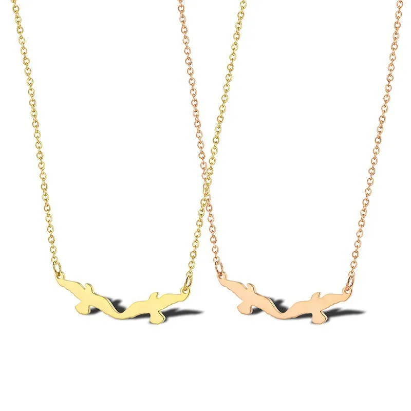 RIR птица ожерелье изящное животное кулон крошечное золото двойной дикий гусь