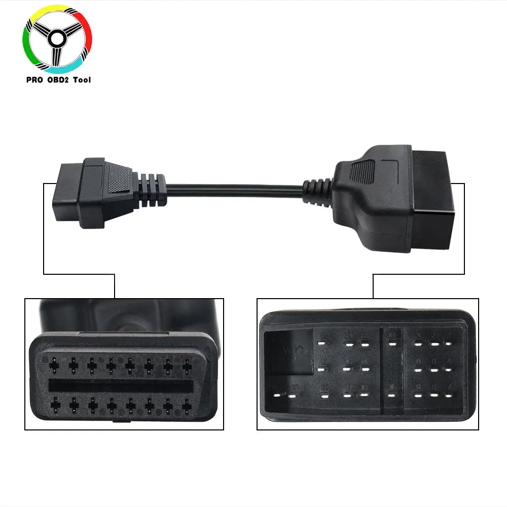 Для Toyota 22Pin в OBD2 16Pin гнездовой разъем адаптер для Toyota 22 Pin OBDII гнездовой до 16 Pin ремонтный Шнур