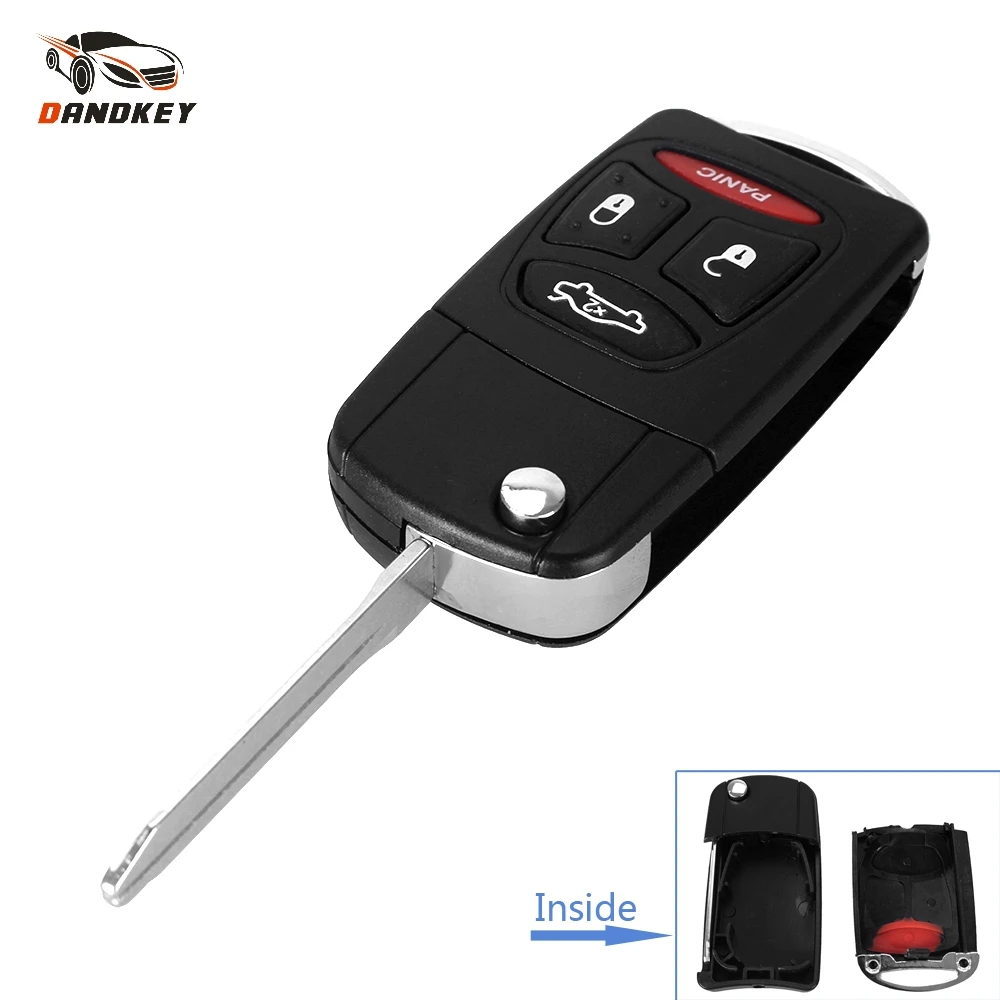 Dandkey складной чехол с 4 кнопками и откидной крышкой для Chrysler Sebring Philosophy Dodge Avenger Nitro