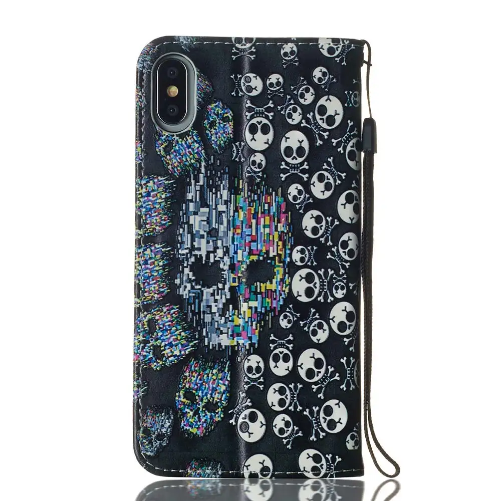 KISSCASE 3D принтер кожаный чехол для iPhone XSMAX XR SE 5S 7 8 Plus кошелек слот карт телефона 5 6 6s