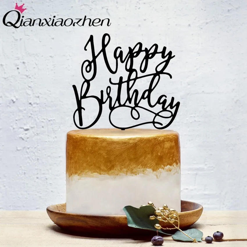 

Qianxiaozhen Classic Happy Birthday Birthday Cake Decoration Happy Birthday Cake Topper Party Decration