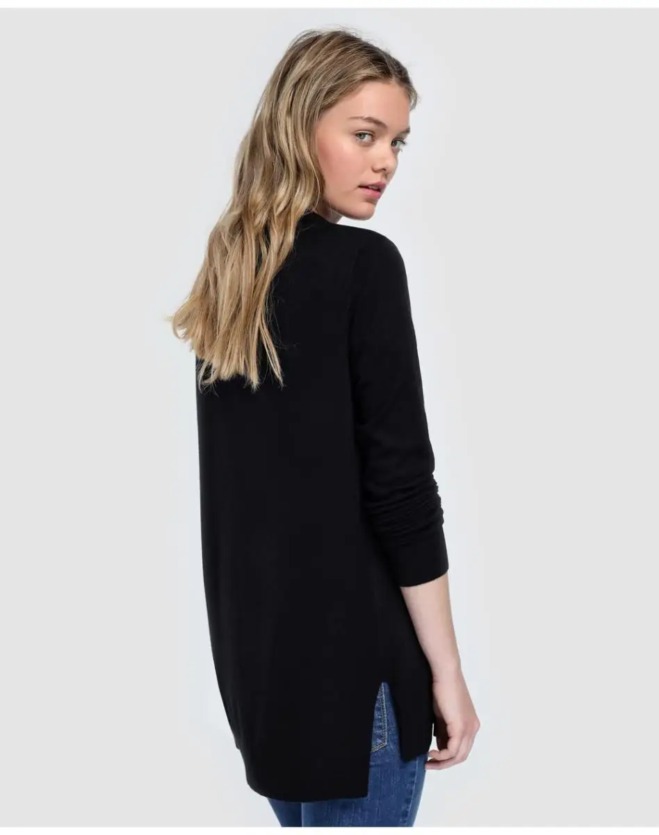 Вязаный кардиган открытый женский легко носить в рубчик|Женские толстовки и