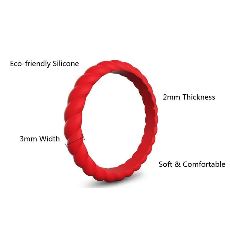 Штабелируемые силиконовые Свадебные Кольца для женщин 10 шт. в упаковке прочные