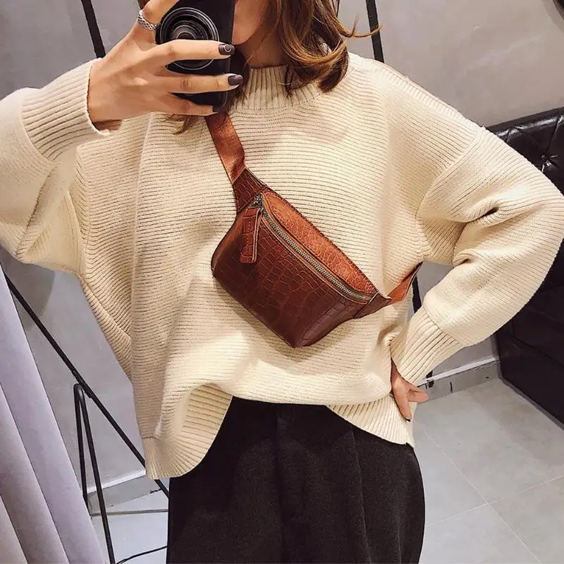 Винтажная поясная сумка для женщин из искусственной кожи аллигатора дамская