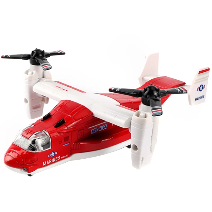 Высокая имитация 1: 64 сплав модель самолета Металл V22 Osprey транспортный самолет