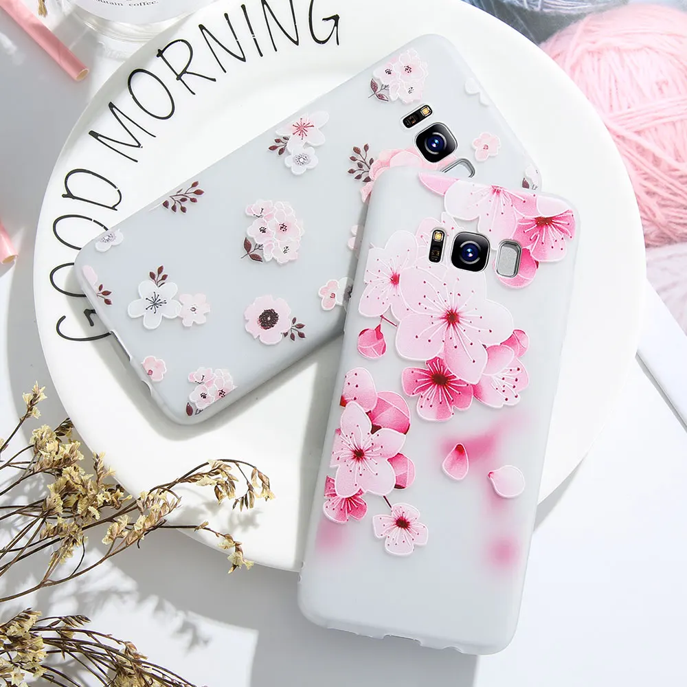Kisscase чехол для Samsung A5 2017 милый 3D Цветочный Мягкий S9 S8 Plus S7 Edge Note 9 A3 A7 J3 J5 J7 A8 Caso |