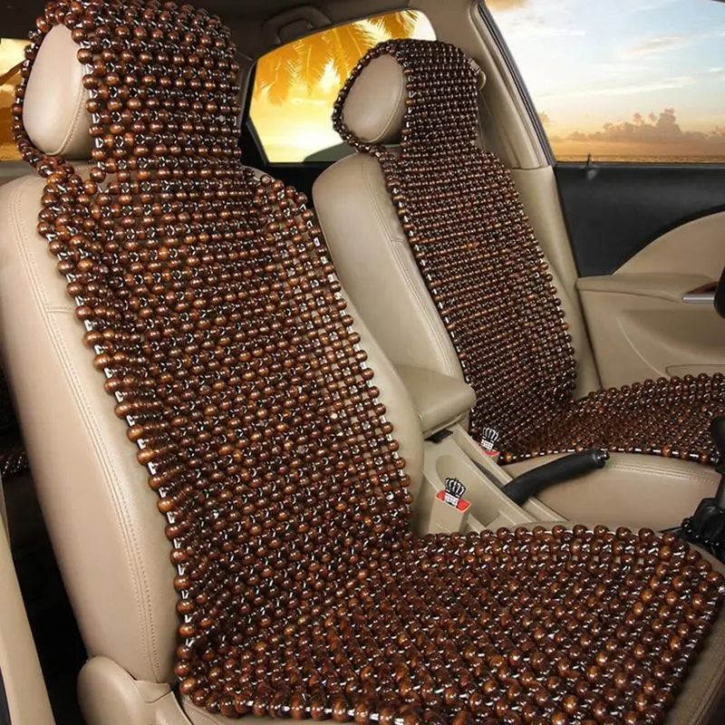 

45x130cm Car Seat Protector Summer Cool Wooden Beads Seat Cover Massage Car Seat Cushion Car Seat Cover