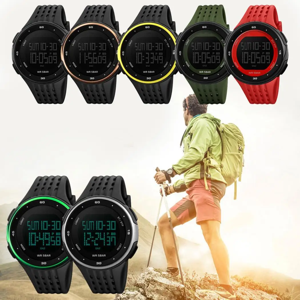 Мужские многофункциональные спортивные электронные часы для занятий спортом на