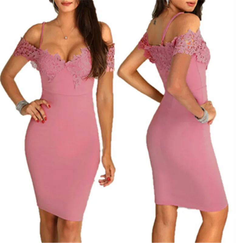 Пикантные новинки для женщин Сплошной короткий рукав Bodycon Тонкий Лето