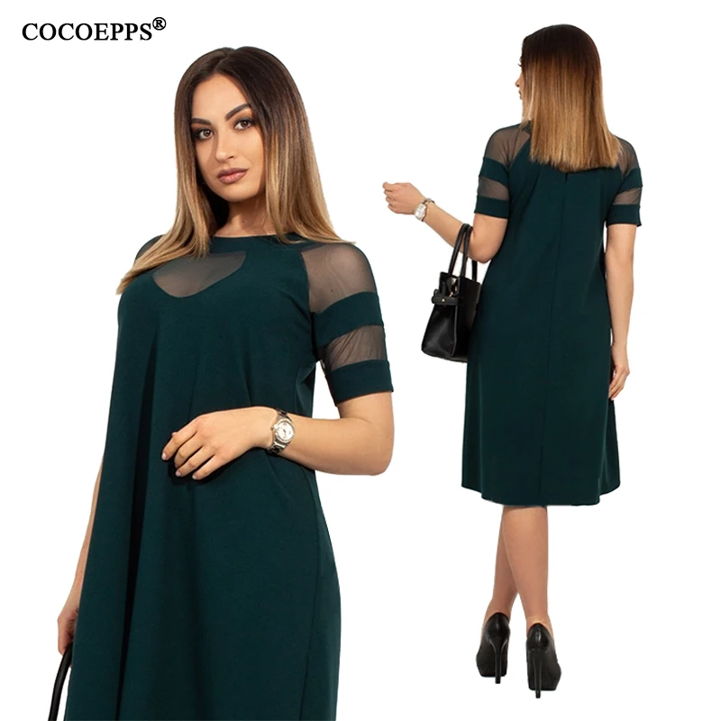 Женское Сетчатое платье COCOEPPS повседневное летнее большого размера 5XL 6XL 2019 |