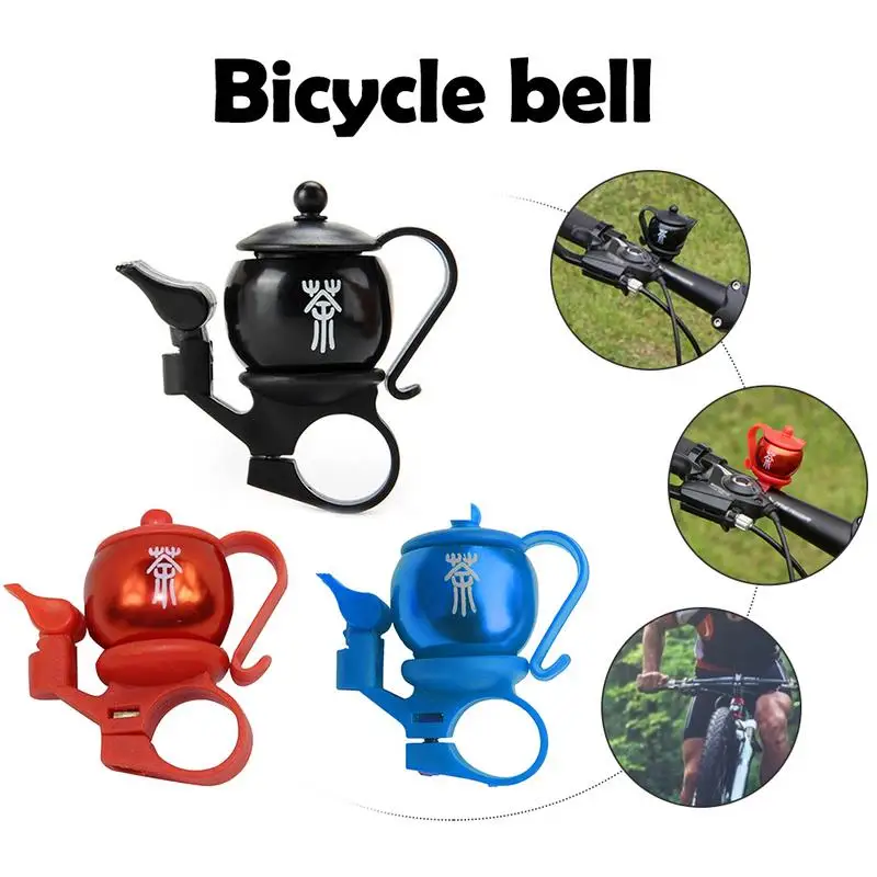 Mountain Bike Bell Horn Aluminum Alloy Bicycle Accessories Innovative Teapot-shape Bells For Outdoor Cycling &ampchildren's Toy Car 