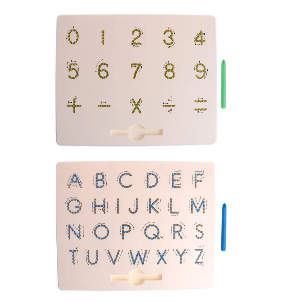 

2 Set Magnetic Number Alphabet Drawing Board with Pen Early Learning Educational Toys Birthday Gift for Children Toddler Kids