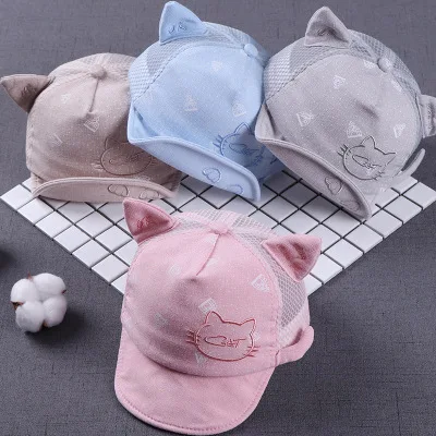Explosion models female cap 0-1 princess cute baby cotton hat 3-6-12 months spring and summer thin visor |