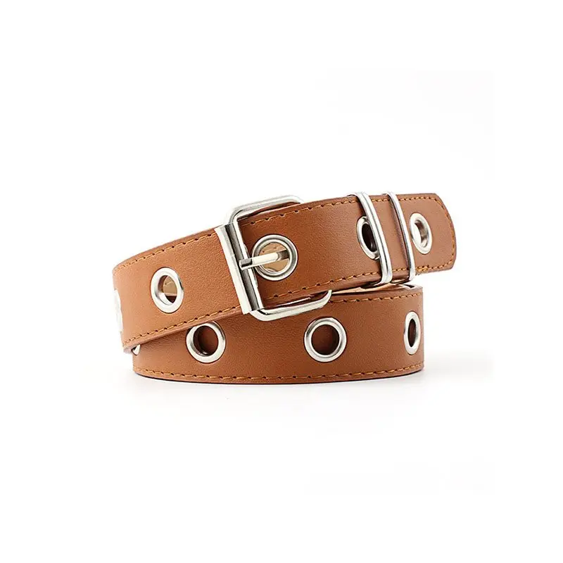 PU Leather Belt Women Harajuku Fashion Hot Punk Holes Designer 2019 Trendy Casual Off White Belts Girl Gothic Black Waist | Аксессуары