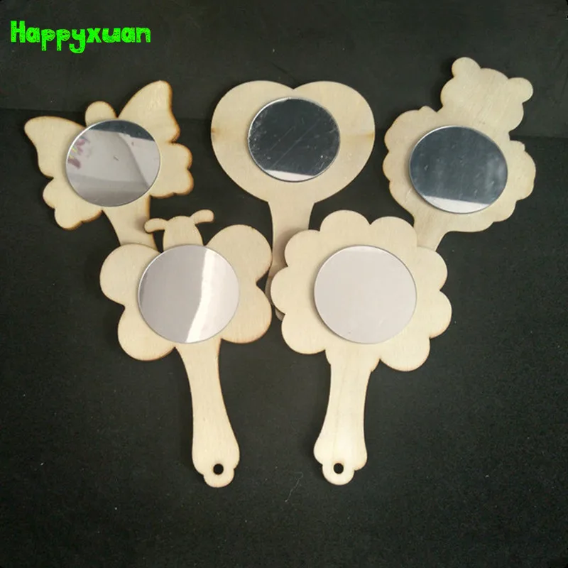 Happyxuan 5 шт./лот дерево белый формовое зеркало расцветки DIY живопись для детей