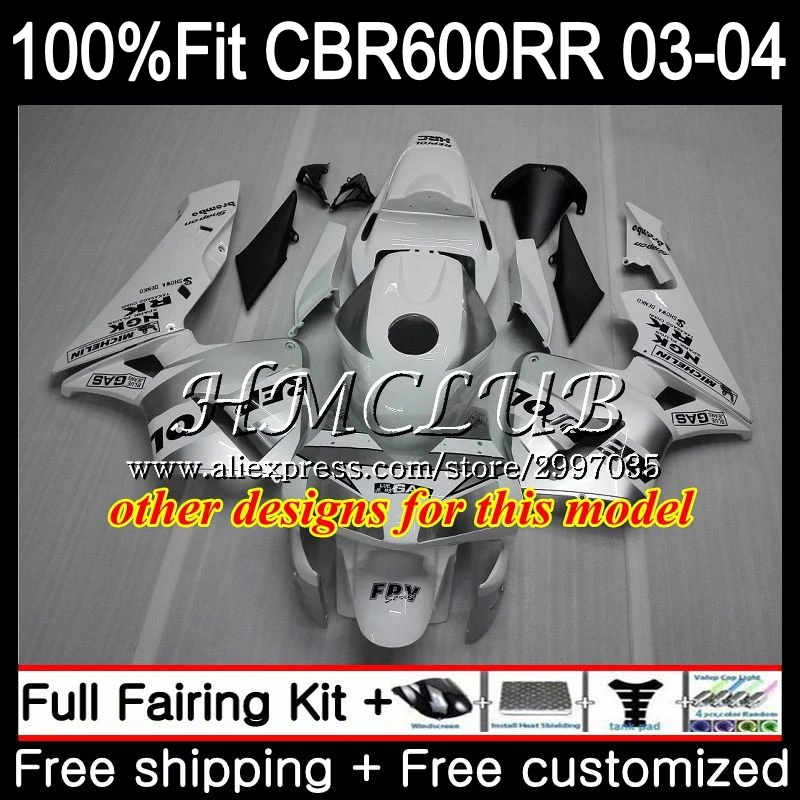 Обтекатель для HONDA CBR 600RR 600F5 черный белый CBR600 RR 2003 2004 79HC.17 CBR600RR F5 03 04 CBR600F5 600 |