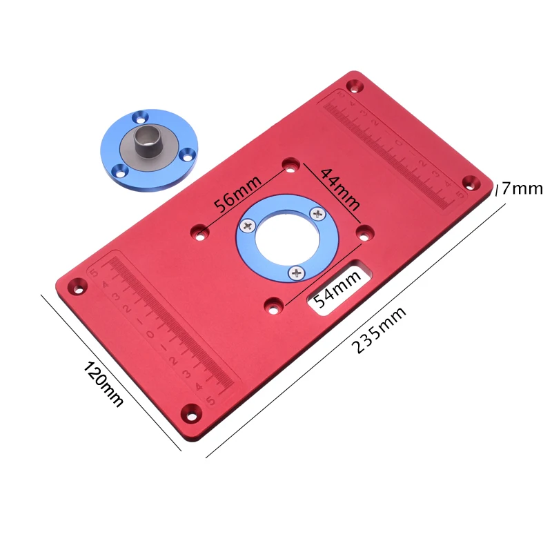 

Aluminum Router Table Insert Plate w/ 2 Router Insert Rings For Woodworking Benches Router RT0700C red