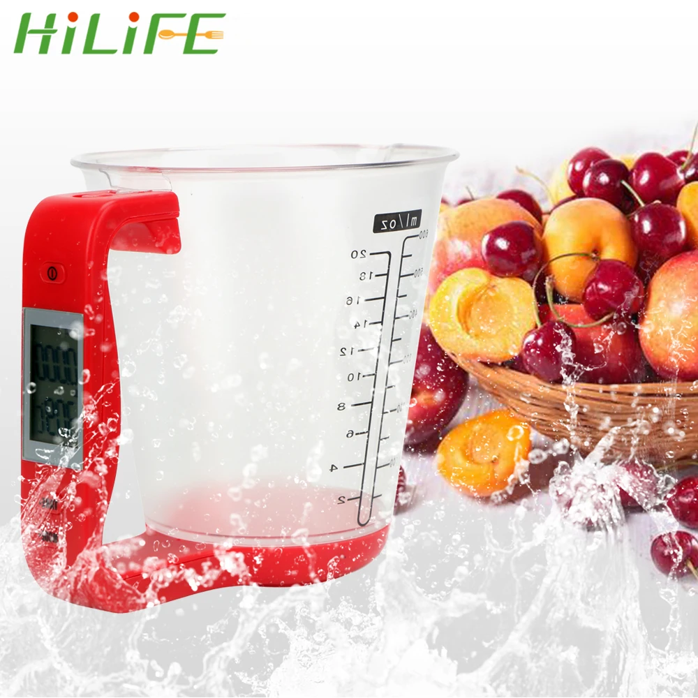 HILIFE кухонные весы цифровые Hostweigh измерительные чашки с ЖК дисплеем чашечки для