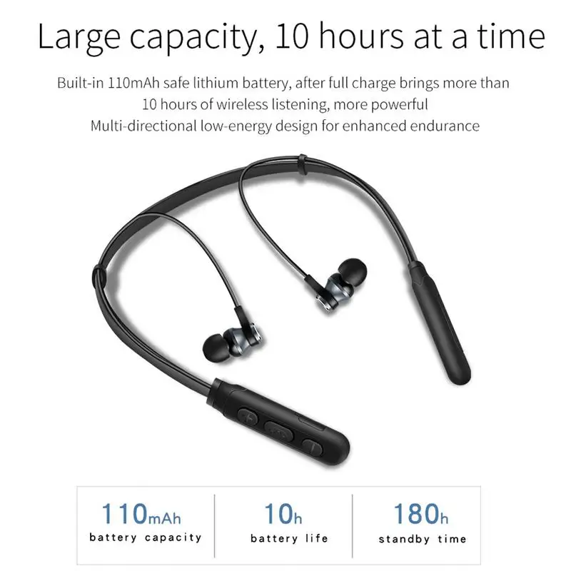 Портативные беспроводные bluetooth наушники Spirit Sports Stereo Hd Hifi звуки музыки объемное
