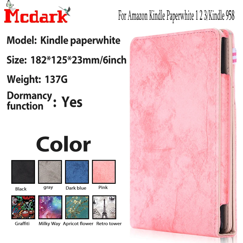 Mcdark для Amazon Kindle Paperwhite 1 2 3 958 чехлы обложки Высококачественная подставка кожаный
