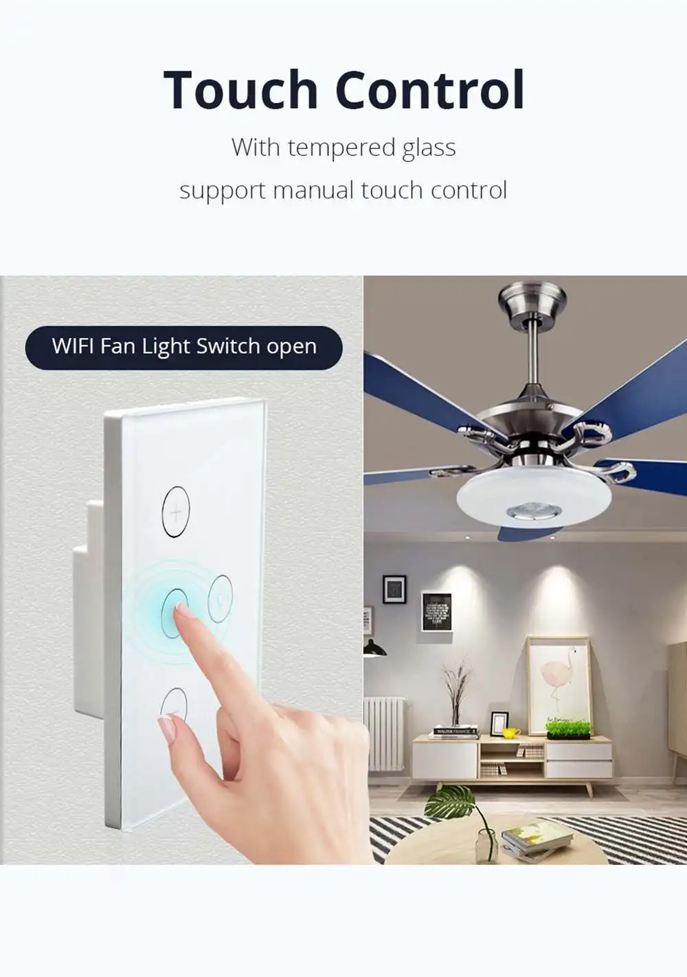 CLAITE AC100 240V умный контроллер WiFi вентилятор Выключатель света совместим с Alexa Google Home