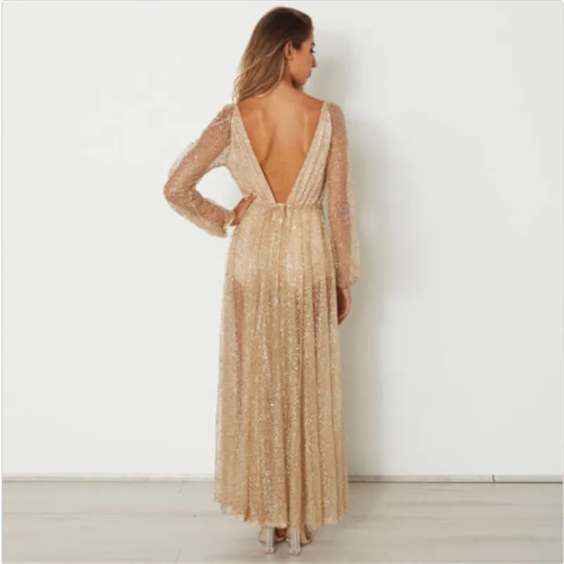 Женское модное сексуальное платье с v образным вырезом длинное торжественное