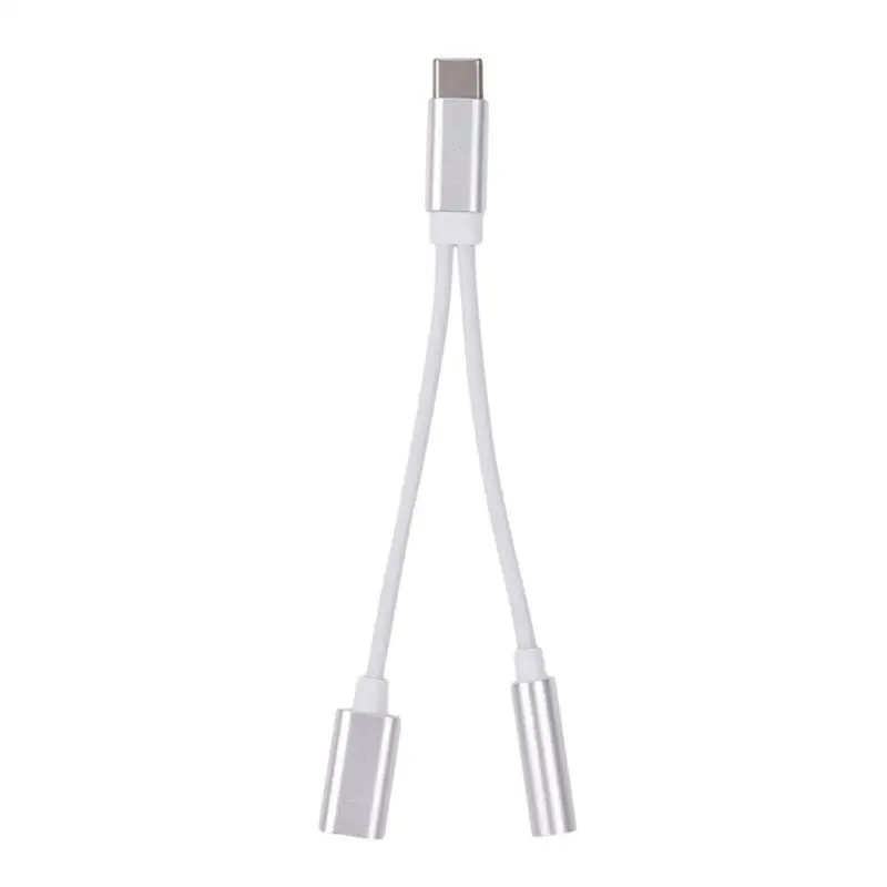 USB-C Adapter Durable Type-C Audio Charge 2-in-1 Converting Into 3.5 Earphone Cable Rose Gold Silver Black | Электроника