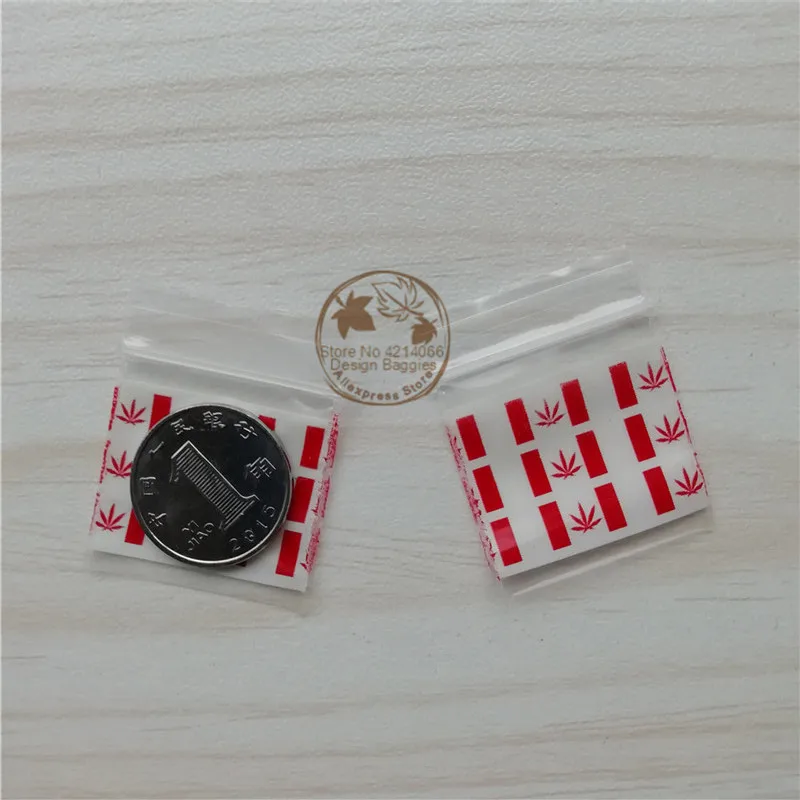 1010 пластиковые пакеты Красный табак лист дизайн 100 Ziplock сумки маленькие 1 &quotx 1&quot