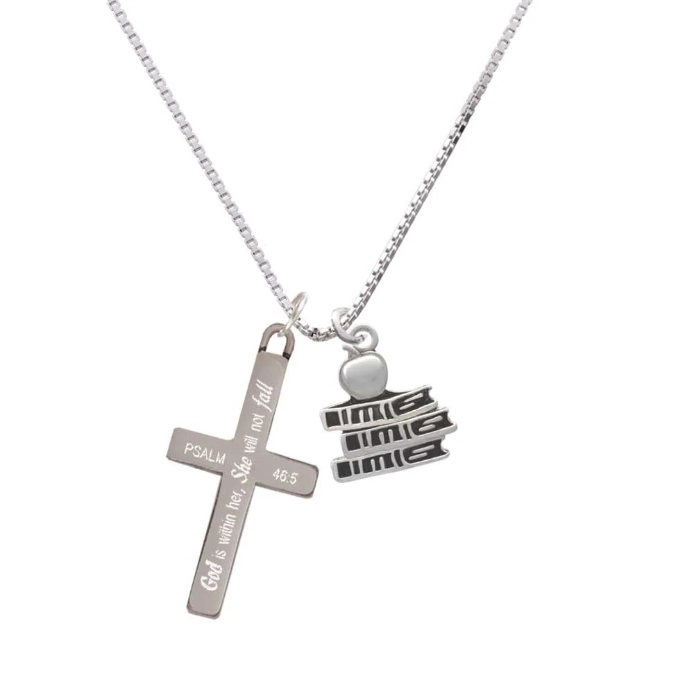 Антикварные школьные книги с яблоком она не упадет крестовое ожерелье|Подвески| |