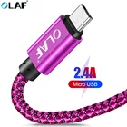 Кабель Micro USB 1 м2 м, нейлоновый usb-кабель для быстрой зарядки и синхронизации данных, мобильный телефон, адаптер Android, зарядный кабель для Samsung, Sony, HTC, LG