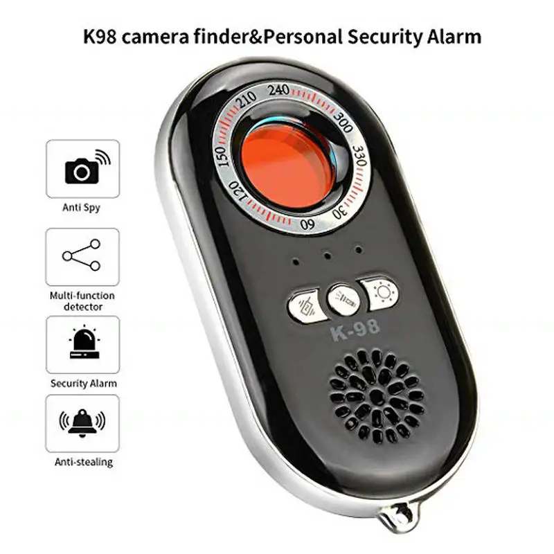 K98 Laser Camera Finder & Personal Security Alarm with Mini Wireless Camera Radio Wave Signal & Hidden RF Signal Bug Detector