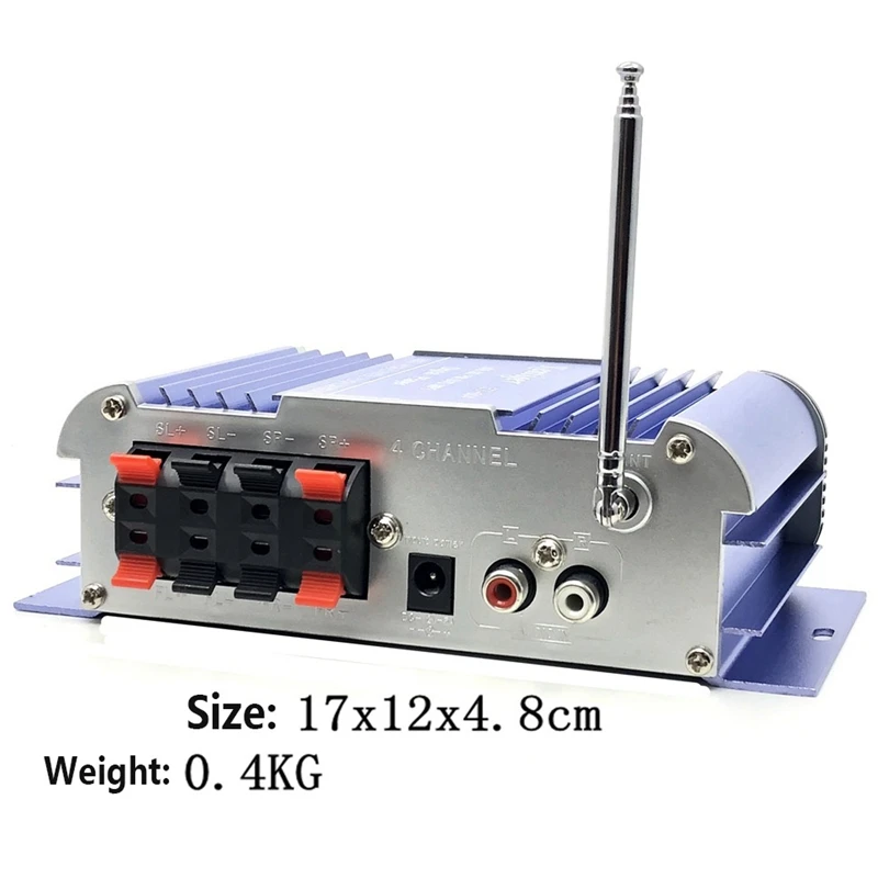 High quality RCA input/output socket And Av Cable Usb Sd Fm Professional Karaoke Amp For Car EU Plug Blue | Электроника