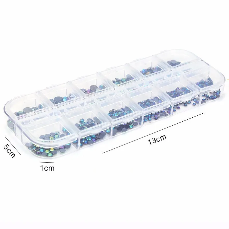 Blueness1Box Красота 3D Акриловый Дизайн ногтей драгоценные камни Кристаллы Стразы для