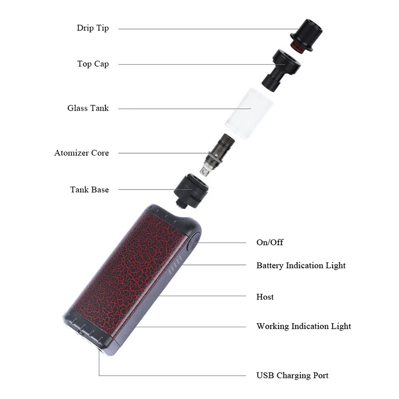 Катушка отец 40 Вт CF турбина мини Vape стартовый набор Dabmaster 1 9 мл атомайзер 900 мАч