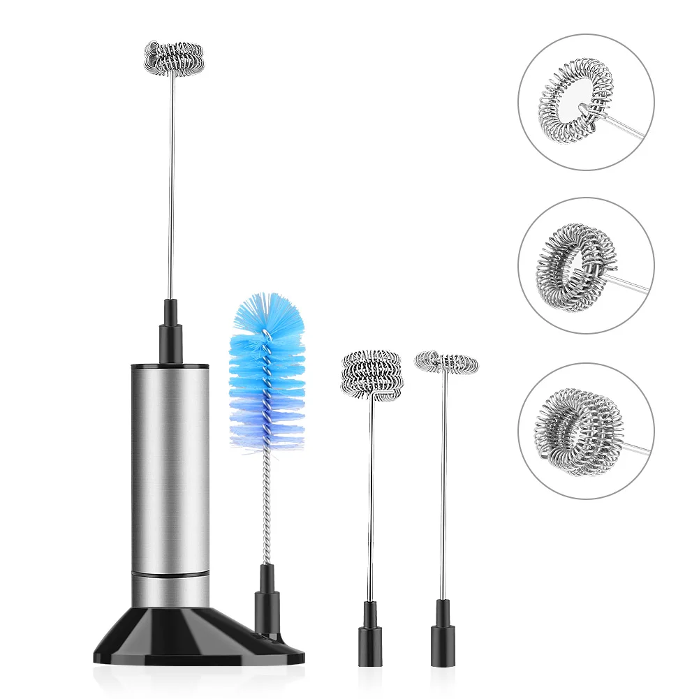 Electric Milk Frother 3Pcs Handheld Foamer Kitchen Mixer for Cappuccino Coffee Egg Beater Drinks Blender Stand Cooking Tool | Дом и сад