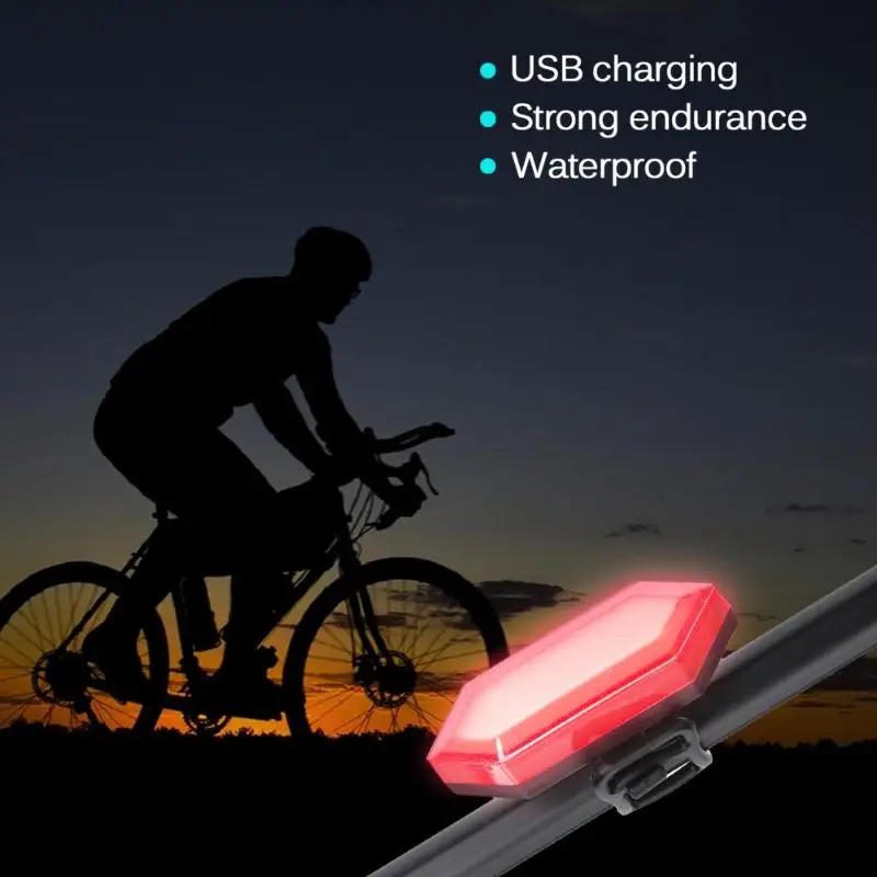 Светодиодный USB Перезаряжаемые COB задние фары для велосипеда безопасности