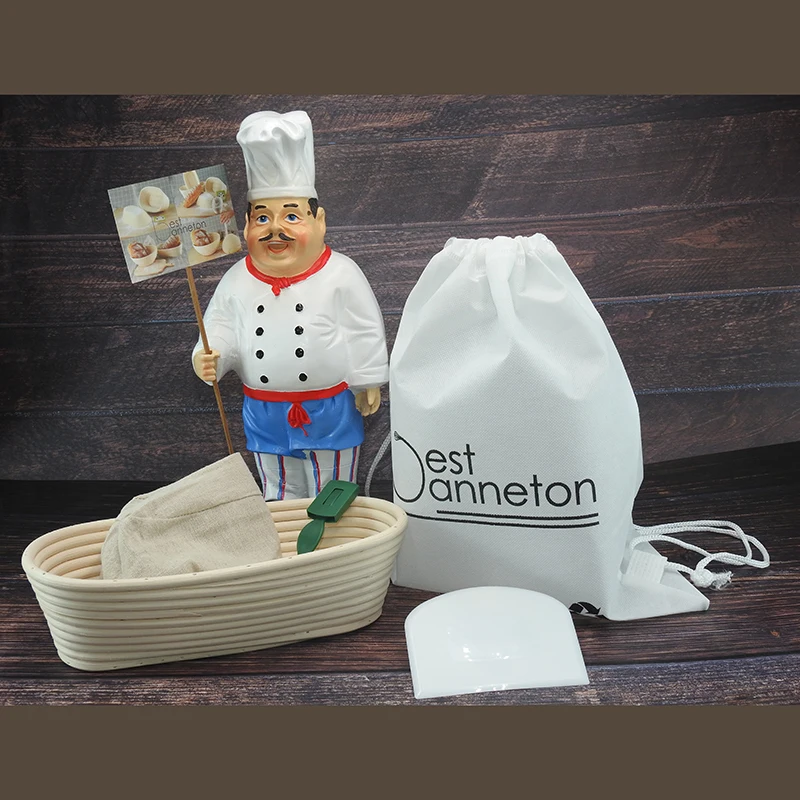 Лучшая Овальная корзина banneton 10 дюймов для хлеба + лезвия льняная Бриллиантовая