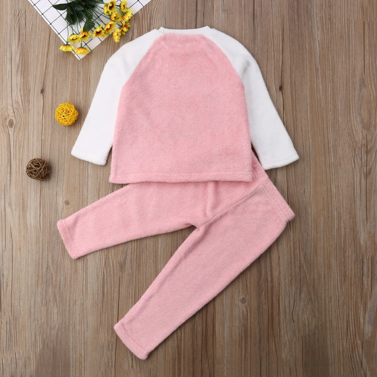 Baby Warm Soft Pajamas Clothes Sets Toddler Babies Girls Cartoon Top Pants Warming Outfits Sleepwear Homewear 0-3T | Детская одежда и