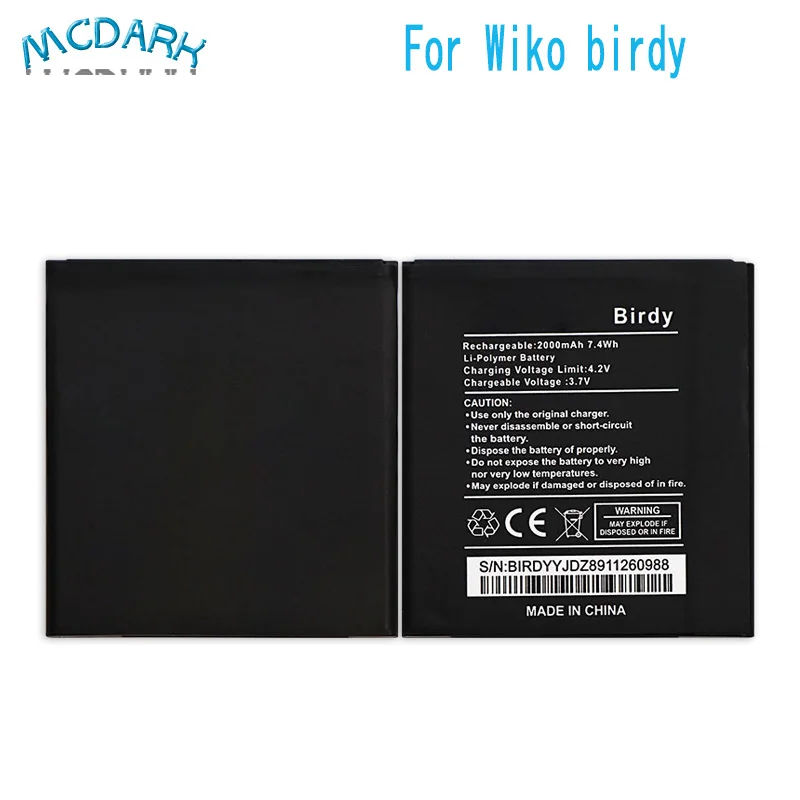 Mcdark 2000 мАч аккумуляторы высокой производительности для Wiko аккумулятор Birdy