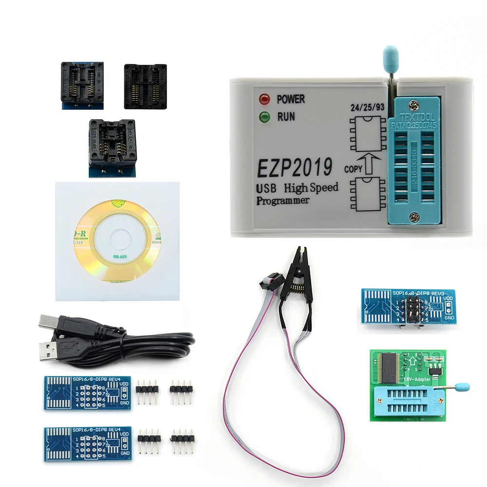 EZP2019 высокоскоростной USB SPI программатор ezp 2019 Support24 25 93 EEPROM Flash BIOS Чип + 7 Socket |
