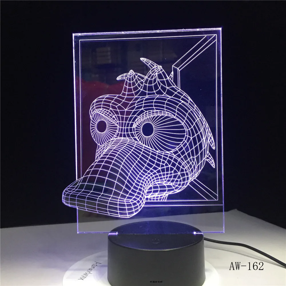 3D Светодиодная лампа в виде утки светодиодные лампы Детская база с USB 7 цветов