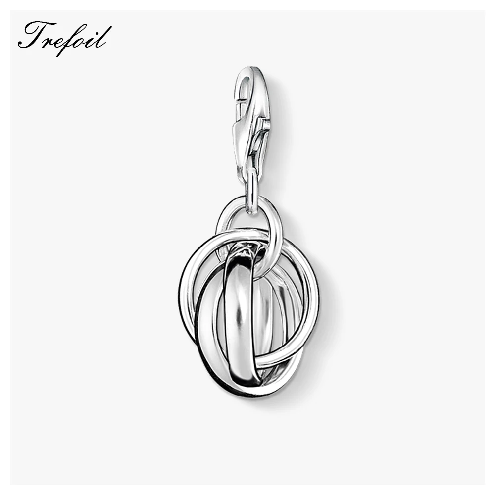 Круглые кулоны и подвески Tri-Circle модные ювелирные украшения из стерлингового