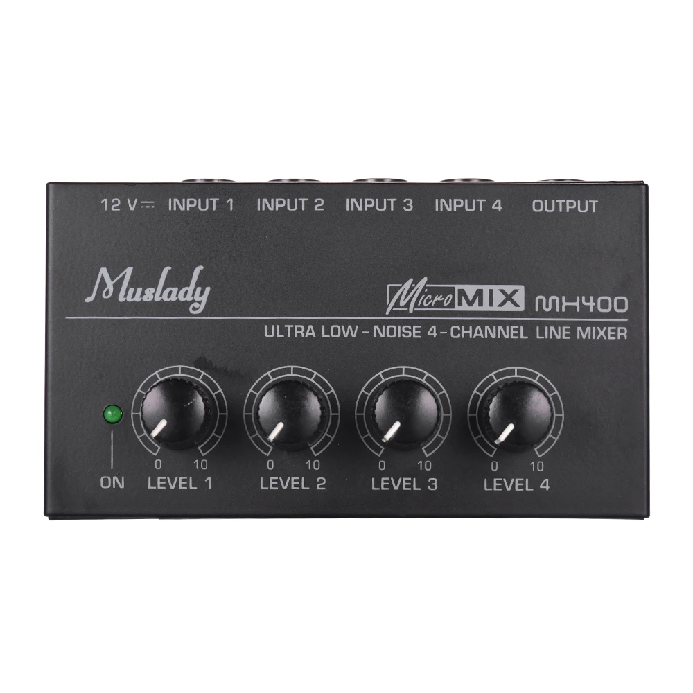 4-канальный микшер Muslady MX400 сверхкомпактный с низким уровнем шума мономикшерный